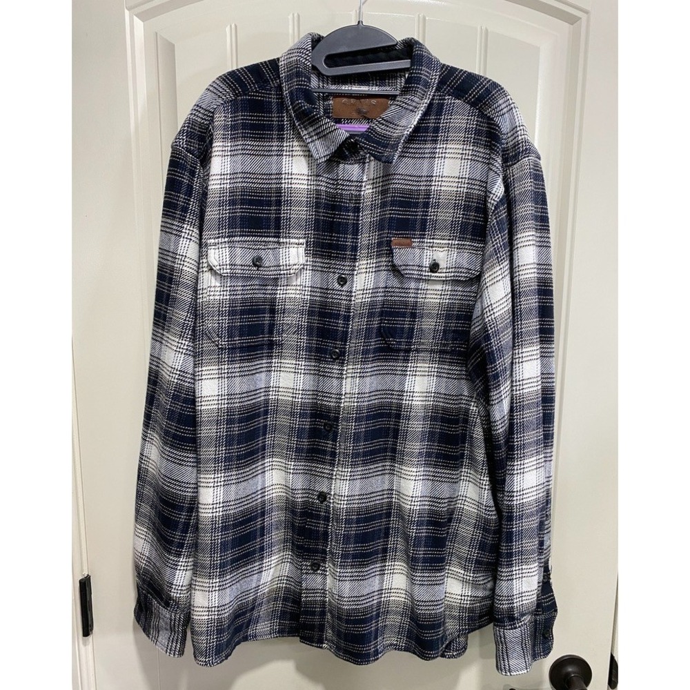 Orvis Shirt Mens Size XXL Plaid Heavy Brushed Flannel Long Sleeve Pockets Cotton